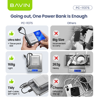 BAVIN Factory PC1137S 22.5W 10000mah Ultra Mini Power Bank avec chargeur de type C Câble USB C