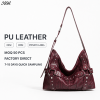 Tas Tote Detail Sabuk PU Label Pribadi XISHANG, Tas Selempang Minimalis Wanita, Logo & Warna Custom untuk Merek Fashion