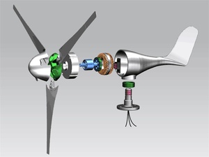 Micro-générateur éolien chinois 300w, éolienne, moulin à vent pour usage domestique 12/24v, vente chaude - Product Image 2