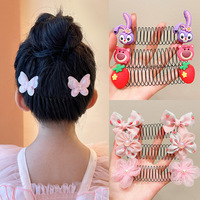 Pince à cheveux pour enfants très tendance, avec nœud floral en métal, peigne invisible pour l'arrière de la tête, accessoires pour filles