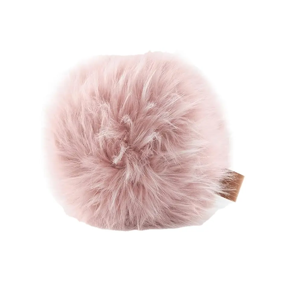 Coussin rond en forme de boule gonflée en fausse fourrure de couleur unie avec poignée, coussins décoratifs de luxe de 9 pouces