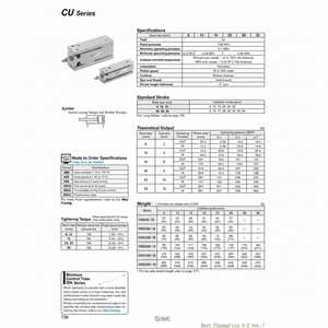 Pièces pneumatiques de CDU10-5D de cylindre de montage libre de SMC Pneumatics - Product Image 1
