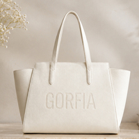 Sac fourre-tout grande capacité à lettres gaufrées, élégant, pour femme, avec poignée supérieure, personnalisable, vente en gros, commande en gros