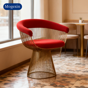 ชุดเก้าอี้รับประทานอาหารสุดหรูที่ทันสมัยพร้อมกรอบโลหะสำหรับบาร์ในบ้านและใช้ในอพาร์ตเมนต์ - Product Image 4