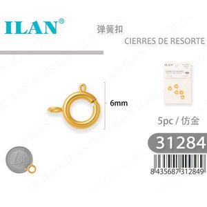 Chiusure a Molla Ilan 6mm Colore Oro per Creazione di Gioielli - Product Image 1