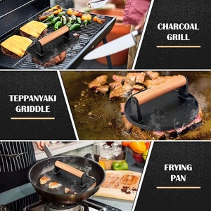 Presse à griller en fonte robuste de 6.5 pouces pour la cuisson des sandwichs avec des presses à hamburger Smash au <span class=keywords><strong>bacon</strong></span> poêlé en métal durable - Product Image 5