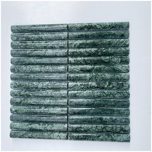 Carreaux <span class=keywords><strong>de</strong></span> mosaïque cannelés en marbre vert Guatemala tendance 2026 pour murs <span class=keywords><strong>de</strong></span> maisons et d'hôtels - Product Image 4