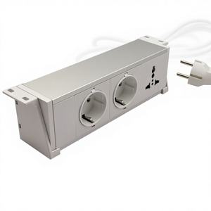 Enchufe de Corriente Europeo para Colgar Debajo del Escritorio, Tira de Enchufes USB, Enchufe USB Eléctrico de Aleación de Aluminio para Debajo del Escritorio - Product Image 1