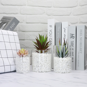 Vase en verre cylindrique pour la décoration de la maison et de mariage, vase élégant et formel avec porte-bougies et lanternes - Product Image 1