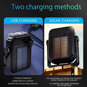 Lámpara de Trabajo LED COB Solar ALECTER APH-L137, 1500LM, Magnética, IP65 Impermeable, 6000K Luz Diurna, Recargable por USB, Linterna para Auto - Product Image 4