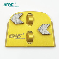 Chaussures diamantées à changement rapide Polycrystalline 2*1/2 Pcd Arrow Segment Pkd Grinding Lavina pour le décapage rapide d'adhésifs époxy sur sols en béton