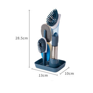 Cepillo para Platos de Acero Inoxidable con Dispensador de Jabón, 4 Cabezales de Repuesto - Product Image 6