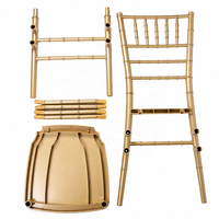 Chaises de banquet empilables en plastique doré pour mariage, hôtel et fête, capacité 660 lbs, vente en gros d'usine