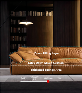 طقم أريكة مقطعية على الطراز الأمريكي الحديث تصميم كلاسيكي لمنزل ريفي من الجلد الأصلي أثاث غرفة معيشة للشقق - Product Image 6