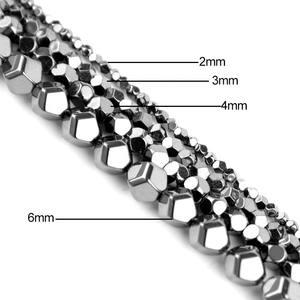 Hématite naturelle lisse et à facettes, perles rondes en vrac pour la fabrication de bijoux et de bracelets - Product Image 6