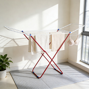 Séchoir à linge pliable autoportant à ailes de mouette, grande capacité, pour serviettes, <span class=keywords><strong>chemises</strong></span> et draps - Product Image 4