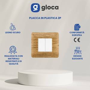 Gloca Set di 2 piastre porta in plastica legno scuro Matix compatibile per uso domestico o in ufficio - Product Image 3