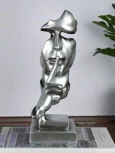 Ornamento in Resina con Arte Astratta Floreale 'Il Silenzio è d'Oro' - Decorazione per Soggiorno in Stile Nordico - Product Image 2