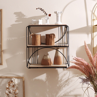 Vente en gros de présentoir mural pliable en bois mdf à 3 niveaux décorations étagère de rangement pliante suspendue pour la maison