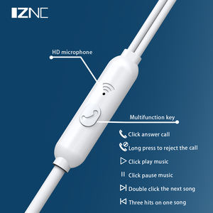 Auriculares intrauditivos con <span class=keywords><strong>cable</strong></span> metálico, audífonos de 3,5mm con micrófono, color blanco, bajo precio, a granel, tipo C, el más <span class=keywords><strong>barato</strong></span> - Product Image 5