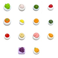 Ensemble de jouets en silicone souple en forme de fruits (raisin, fraise, pêche, pastèque) – Cadeau anti-stress