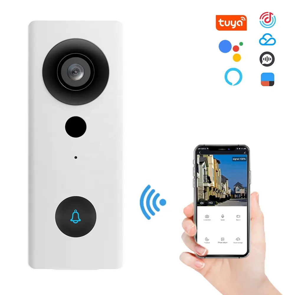 Hot Top Seller all'ingrosso Custom Night Vision Wifi AI campanelli Tuya Smart Wireless Ring Door Bell Camera Video campanello