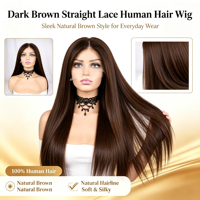 Perruque en cheveux humains brésiliens vierges 100% naturels, Full Lace, HD Lace, Grade 12A, compatible queue de cheval haute, couleur naturelle