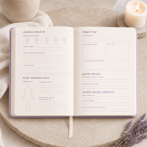 Diario de Terapia LABON Personalizado con Textura de Lavanda, Cuaderno de <span class=keywords><strong>Salud</strong></span> <span class=keywords><strong>Mental</strong></span> de Lujo, Libro de Ejercicios Guiados para el Cuidado Personal - Product Image 2