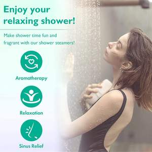 Boîtes d'emballage personnalisées Paquet de 6 comprimés de vapeur de douche d'aromathérapie d'eucalyptus biologique naturel - Product Image 5