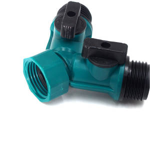 Conector en forma de Y para riego de jardín, de plástico, verde, 12L, divisor de grifo exterior para manguera, fácil de instalar. - Product Image 2