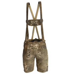 Lederhosen bavaroises authentiques en cuir suédé de chèvre, anti-plis, longueur genou, coupe-vent, respirantes, séchage rapide, taille mi-haute - Product Image 4