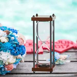 นาฬิกาทรายงานแต่งงานสมัยใหม่ ขนาด 10 นิ้ว กรอบไม้สีดำขนาดใหญ่ แบบเติมทรายได้ พร้อมเครื่องมือประแจ - Product Image 3