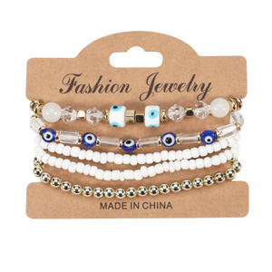 Pulseras de cuentas a la moda para mujer, multicapa, con ojo turco, cristal y diamantes de imitación, nuevo diseño 2023, hecho en China - Product Image 3