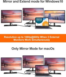 <span class=keywords><strong>Adaptateur</strong></span> MST 3 en 1 Type-C vers <span class=keywords><strong>HDMI</strong></span> <span class=keywords><strong>VGA</strong></span> Display Port Compatible avec MacBook Pro 2020 <span class=keywords><strong>iPad</strong></span> Pro 2018 XPS Spectre x360 Galaxy 10 - Product Image 4