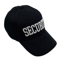 Casquette de sécurité américaine pour femme, style décontracté, noire, à visière incurvée, avec logo brodé, 6 panneaux, vente en gros
