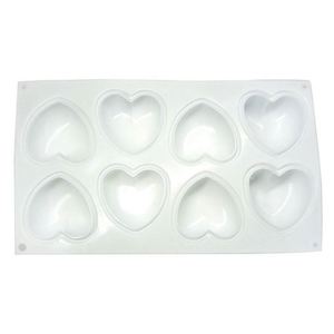 Molde de Silicona con 8 Cavidades en Forma de Corazón para Hornear Chocolate, Jabón, Pudín, Gelatina, Dulces, Galletas, Helados y Pasteles - Product Image 1