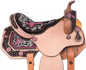 Selle de cheval rose de qualité supérieure, vente en gros, Dressage personnalisé, saut russe, cuir classique bon marché - Product Image 2