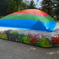 Oreiller gonflable gonflable durable en pvc pour enfants, oreiller de saut amusant avec souffleur