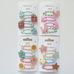 Pinzas para el Cabello con Flores y Estrellas de Dibujos Animados para Niñas, Horquillas de Plástico Hechas a Mano, Estilo Dulce, con Brillantina, Diseño de Fábrica - Product Image 2