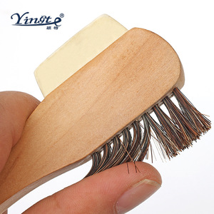 Yinste <b>Shoe</b> <b>Brush</b> Solid Wood Horse Hair Double Sided Cleaning For <b>Shoe</b> Polishing - Product Image 2