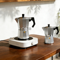 HIGHWIN Cafetière Italienne Classique en Aluminium Multi-Capacités pour Espresso et Moka