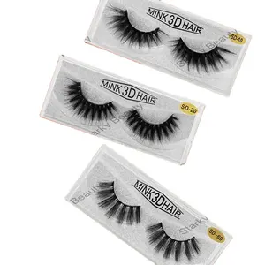 private label Natural fluffy mink eyelash ellipse flat Fake Lashes 3d soft handmade individual extension False Eyelashes pack