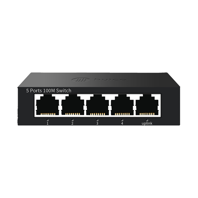 HuiCe Metal Case External Power Desktop 5-Port Gigabit Ethernet Switch 5 X 10/100/1000Mbps Auto-adaptive RJ45 CH-WL-JHJ-30208
