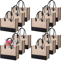 Ensemble de 12 sacs fourre-tout en toile Reginary, grands, réutilisables, pour femmes, pour le shopping, le marché, les courses, les vacances, les cadeaux, sans motif