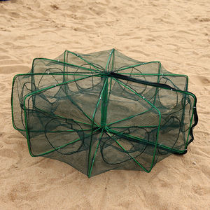 Nasse <span class=keywords><strong>de</strong></span> pêche pliable carrée en nylon monofilament sans nœuds pour la capture <span class=keywords><strong>de</strong></span> crevettes, poissons, homards, loches et crabes, conception à lancer à la main - Product Image 6