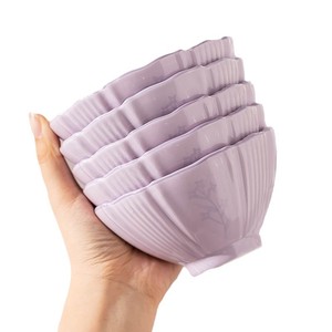 Juego de <span class=keywords><strong>Vajilla</strong></span> de Cerámica en Color Morado Claro con Bordes en Forma de Pétalo, <span class=keywords><strong>para</strong></span> una Decoración de Mesa de Estilo Femenino y Romántico - Product Image 5