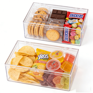 Caja Acrílica Transparente Rectangular Popular con Tapa Magnética con Bisagras, Perfecta para el Hogar y Almacenamiento de Aperitivos - Product Image 1