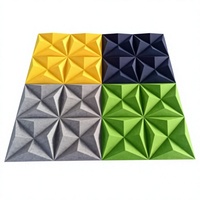 Panneau Acoustique Géométrique 3D en PET 50x50cm, Décoration Murale Moderne en Fibre de Polyester, Design Étoilé pour Maison, Bureau, Appartement, Entrepôt