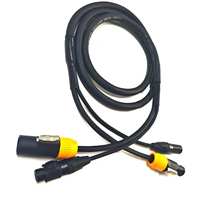 Câble D M X 2m avec PowerCON True1 3x2.5mm2 5 broches D M X et câble de données combiné d'alimentation pour l'éclairage et l'audio