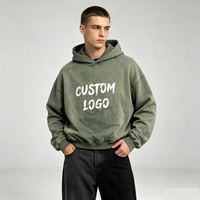 Sweat à capuche oversize en coton tricoté de haute qualité, imprimé numérique, effet délavé, écologique et respirant pour homme – Collection Automne 2026